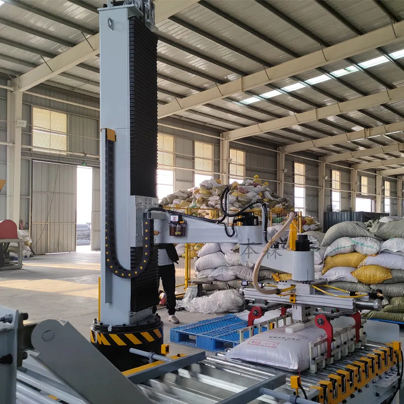 25-50kg Bag Column Palletizing Machine for Fertilizer Industry Electric PLC Bearing Core for Powder