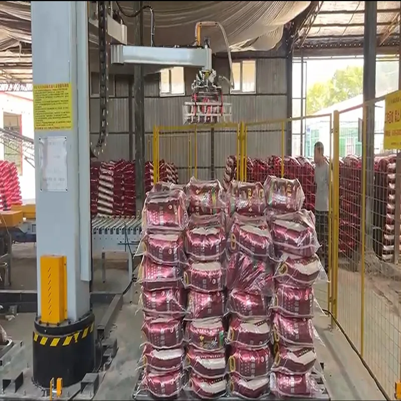 Automatic Column Palletizer Automation Line for Beverage Food Space-Saving Bulk Packaging Metal Plastic Cases