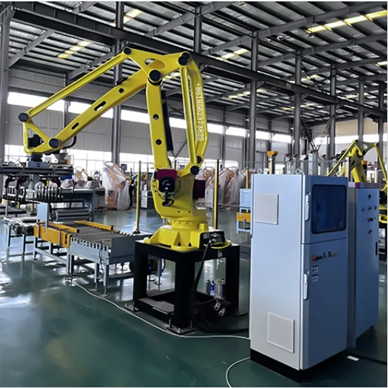 Automatic Column Palletizer Automation Line for Beverage Food Space-Saving Bulk Packaging Metal Plastic Cases