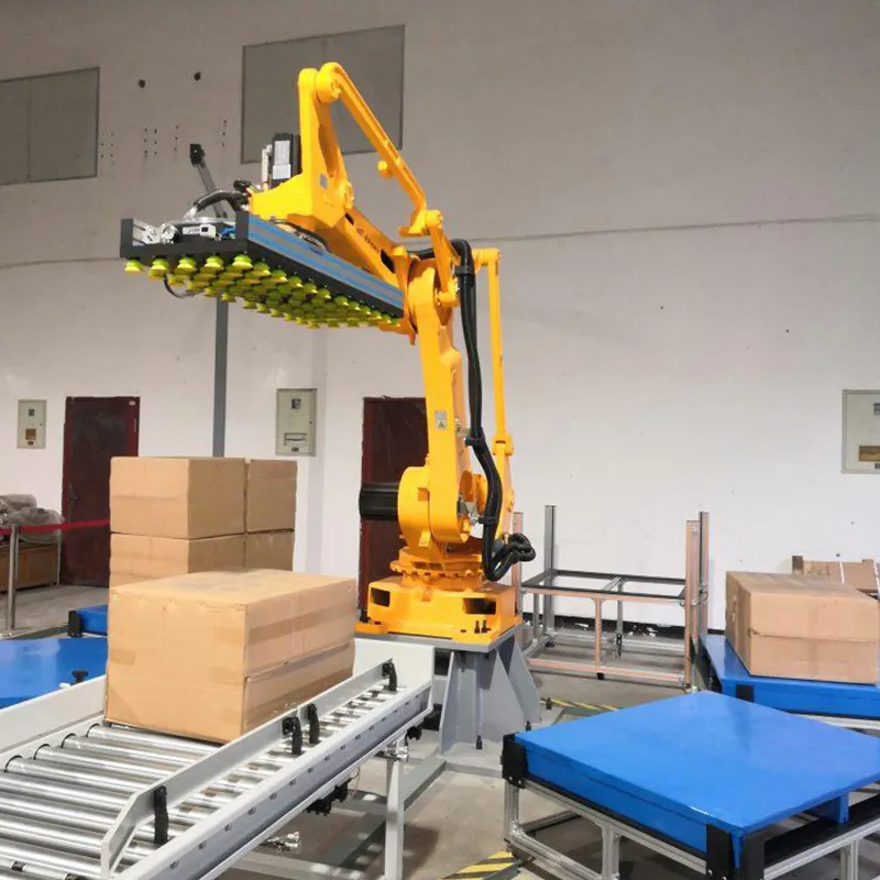 Smart 20-50kg Bag Carton Automatic Palletizer with Gripper Arm Metal Plastic-wood Packaging Cases Films