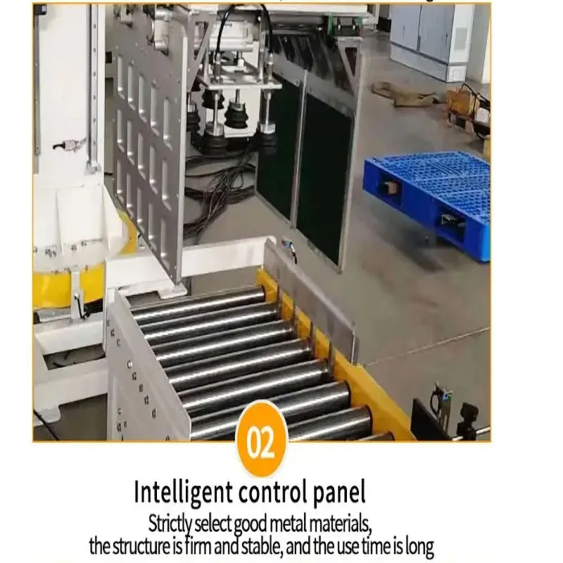 Automatic vertical column palletizer stacking system for bags, boxes and cartons, bag stacker, PLC control