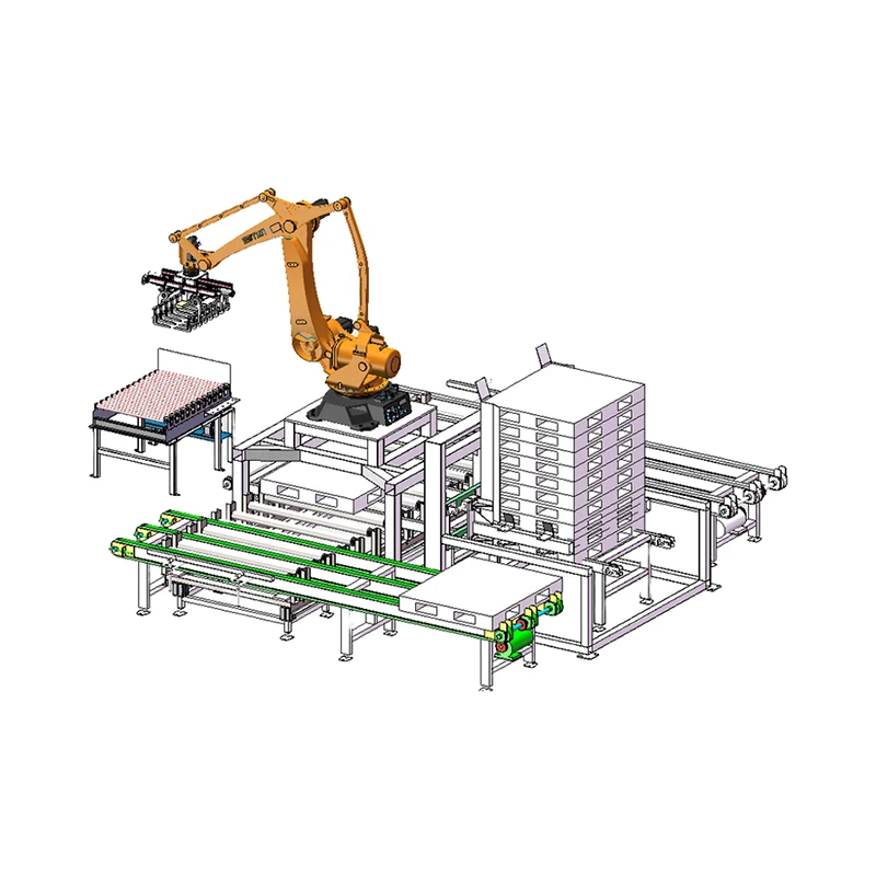 Automatic Column Palletizer Automation Line for Beverage Food Space-Saving Bulk Packaging Metal Plastic Cases
