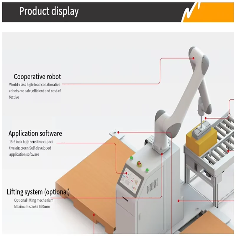 Collaborative Robotic Arm Plastic Palletizer 1kg 2kg 5kg Goods Welding Spraying Palletizing Industrial Collaborative Robot