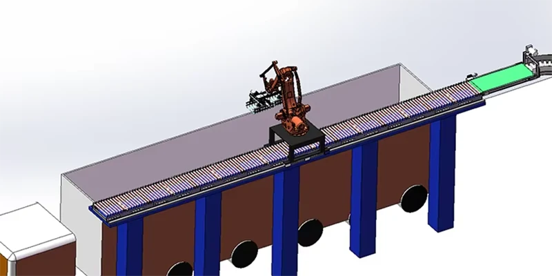 Robotic Palletizer for Corrugated Cardboard Cores Paper Sheets New Condition Machine Motor Core for Food Beverage for Glass Wood
