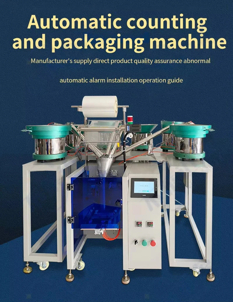 Electric Hardware Screw Packing Machine for Candy PE Bag Sealing Filling Counting Wrapping Functions PLC Motor Core Components