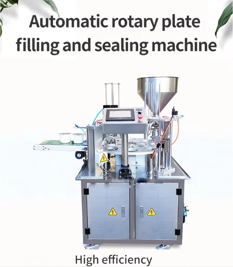 Fully Automatic Electric Turntable Cup Sealing Machine New Condition for Filling Aluminum Foil Beverages Milk Tea Jelly Bottles