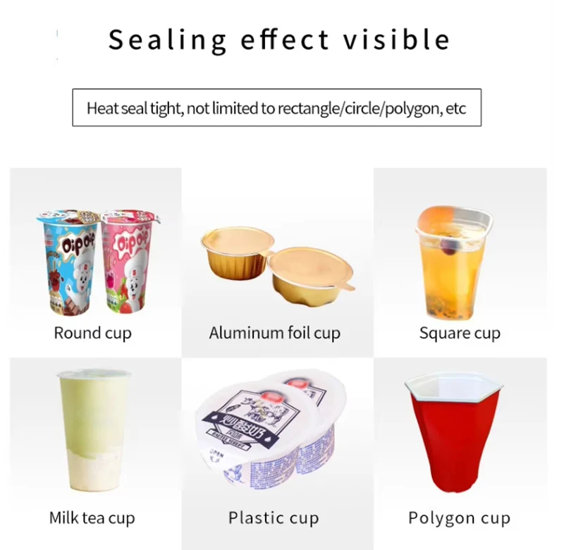 Fully Automatic Electric Turntable Cup Sealing Machine New Condition for Filling Aluminum Foil Beverages Milk Tea Jelly Bottles