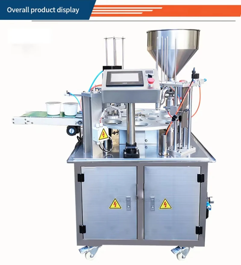 Fully Automatic Electric Turntable Cup Sealing Machine New Condition for Filling Aluminum Foil Beverages Milk Tea Jelly Bottles