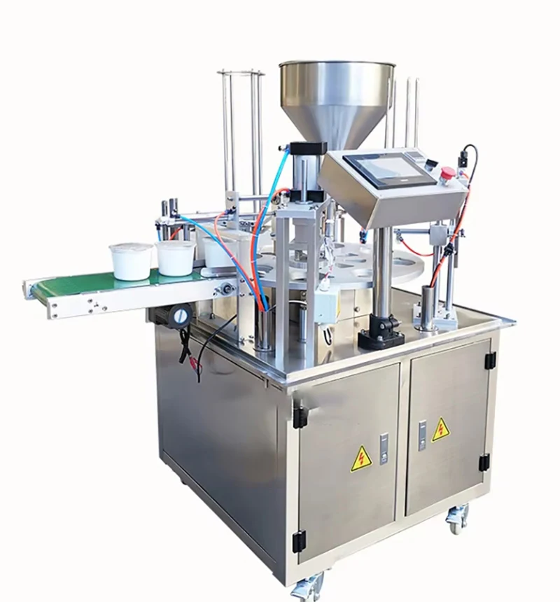 Fully Automatic Electric Turntable Cup Sealing Machine New Condition for Filling Aluminum Foil Beverages Milk Tea Jelly Bottles