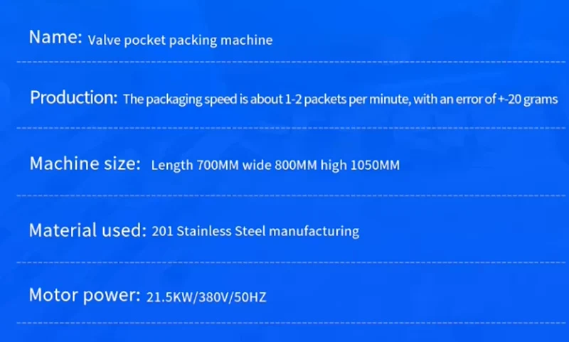 15kg 25kg 50kg Pp Woven Valve Pack Concrete Filling Machine Gravity Valve Cement Powder Type Bag Filling Machine