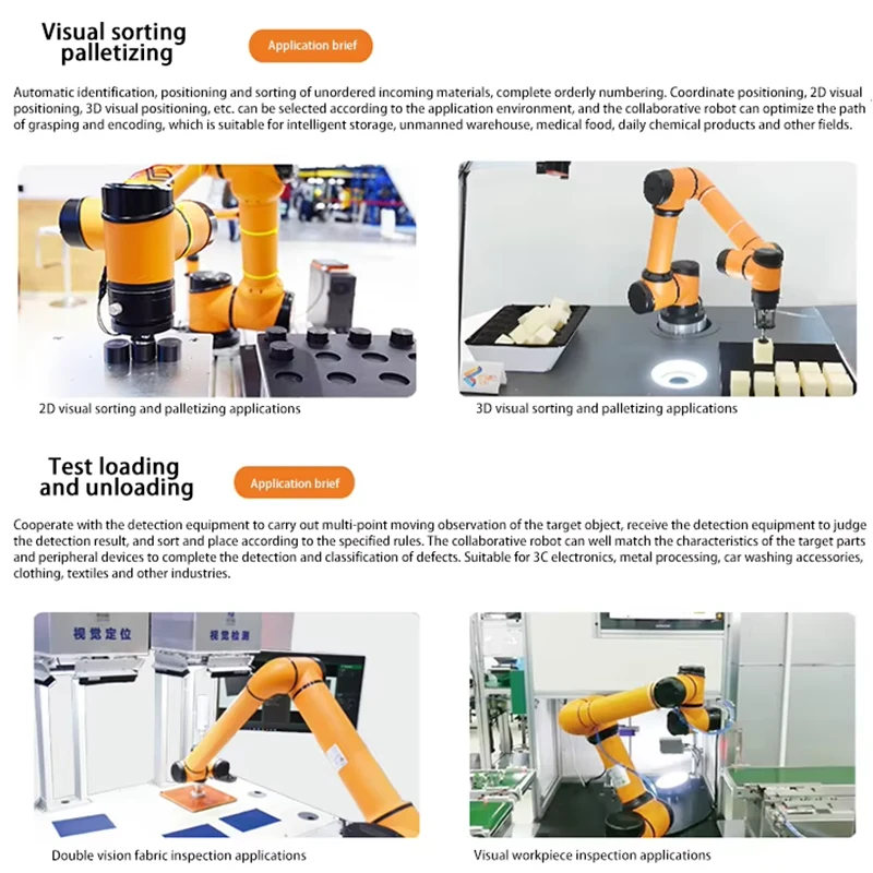 6 Axis Load 5kg 10kg 20kg 30kg Automated Industrial Equipment Cobot Palletizer
