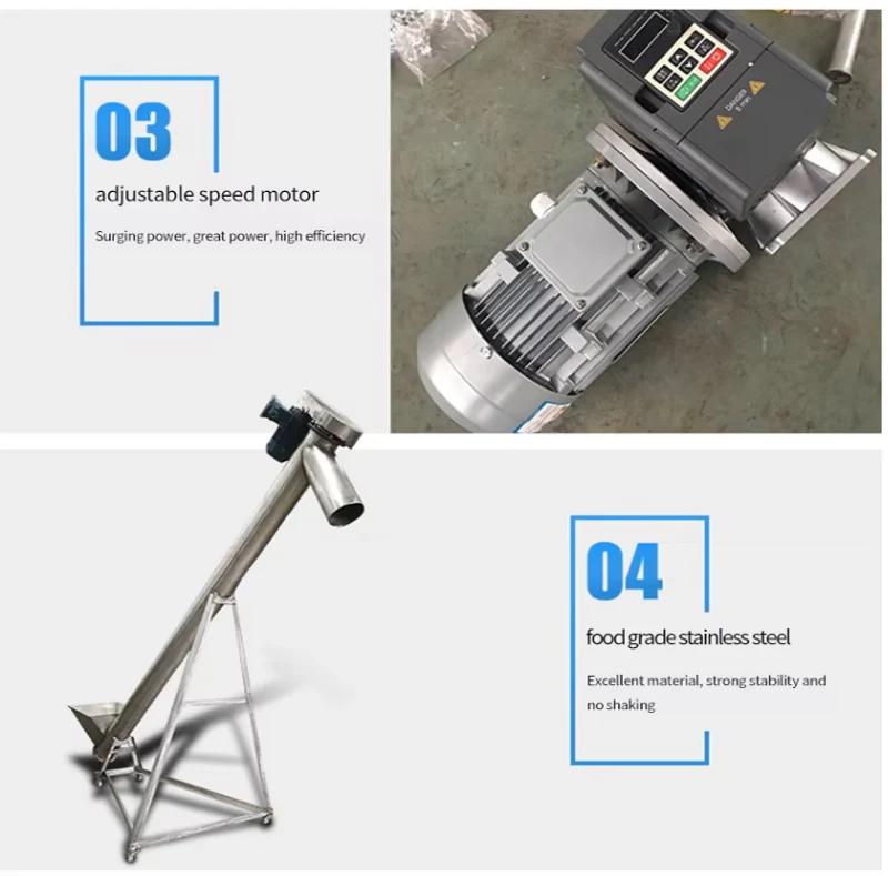 Spiral Auger Conveyor Stainless Steel Screw Hoist Chemical Flour Urea Granule Automatic Suction Feeder