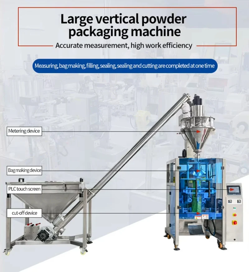 Automatic Powder Filling Machine for Food Packaging for Coffee Milk Tea Starch Flour Washing Powder Made with Paper