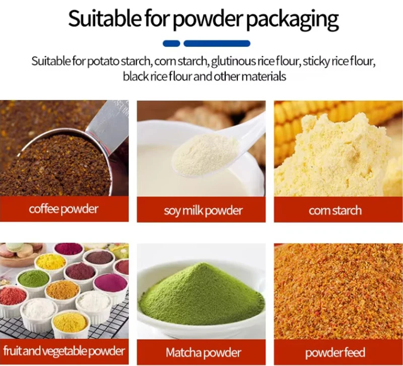 Automatic Powder Filling Machine for Food Packaging for Coffee Milk Tea Starch Flour Washing Powder Made with Paper