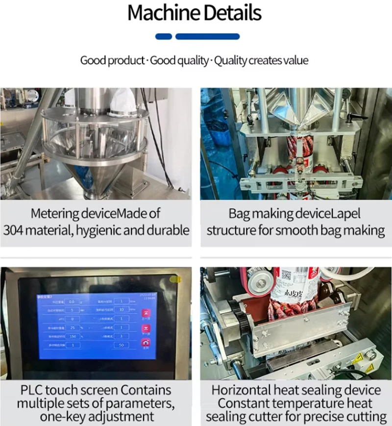 Automatic Powder Filling Machine for Food Packaging for Coffee Milk Tea Starch Flour Washing Powder Made with Paper