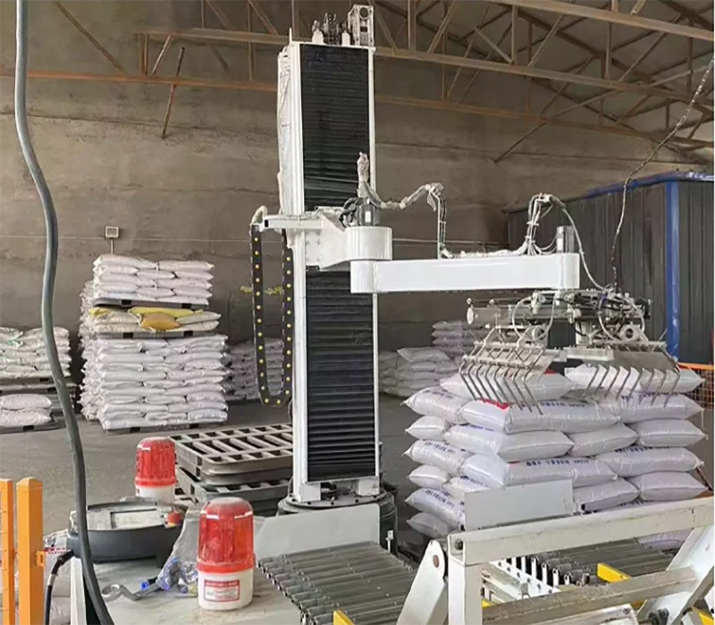 High precision fully automatic 10-50kg fertilizer granular salt animal feed vertical palletizer