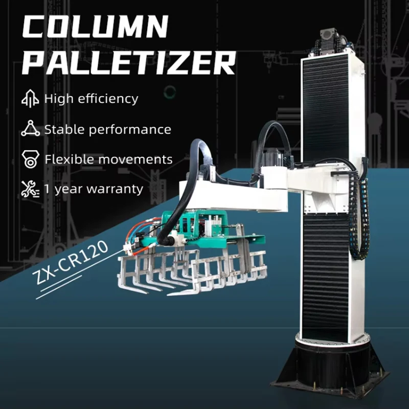 High precision fully automatic 10-50kg fertilizer granular salt animal feed vertical palletizer