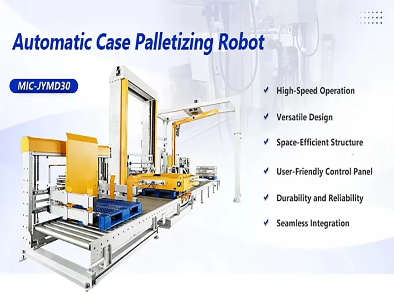 The gantry - type high - position palletizer is suitable for palletizing heavy objects with high load, has strong stability, a wide working range. It is produced by Benson manufacturer.