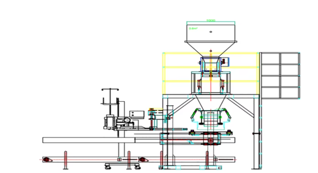 Customize Open Bag Grain Nut Food Maize Corn Feed Rice Granule Bagging Machine with Bag Guide System Packaging Machine
