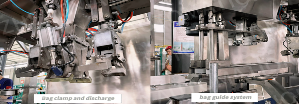 Fully automatic bagging and packaging machine 5-50 kg rice, beans, seeds, grains packaging machine with robot tray machine