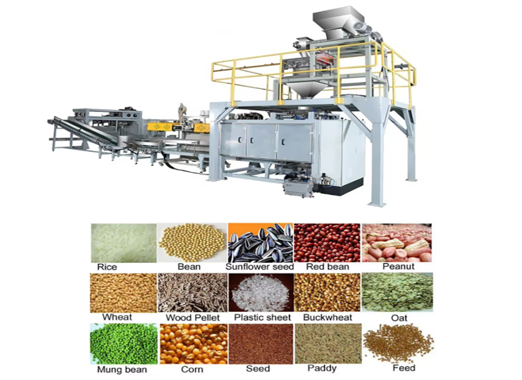 High Accuracy Automatic 10-50kg Animal Feed Fertilizer Granule Salt Packing Machine With Conveyor