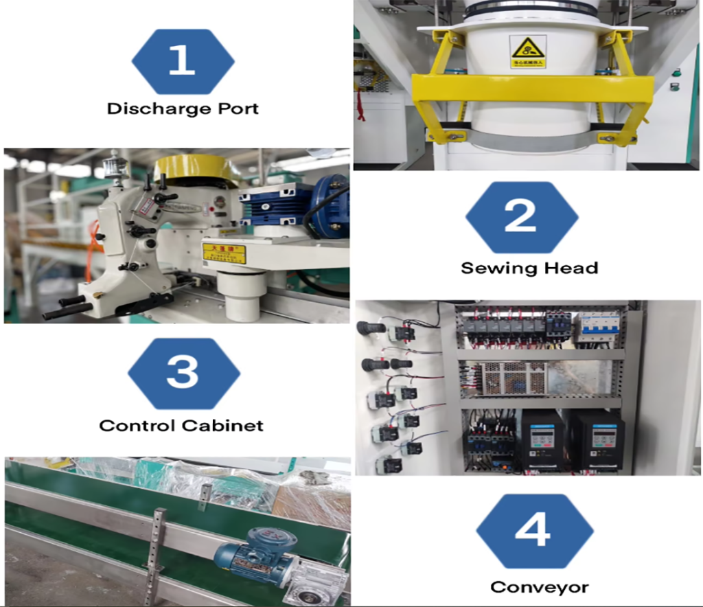10kg Wheat Flour Package Machine Automatic Grains Bagging Machine Chicken Cow Bird Animal Food Feed 25kg Rice Packing Machine