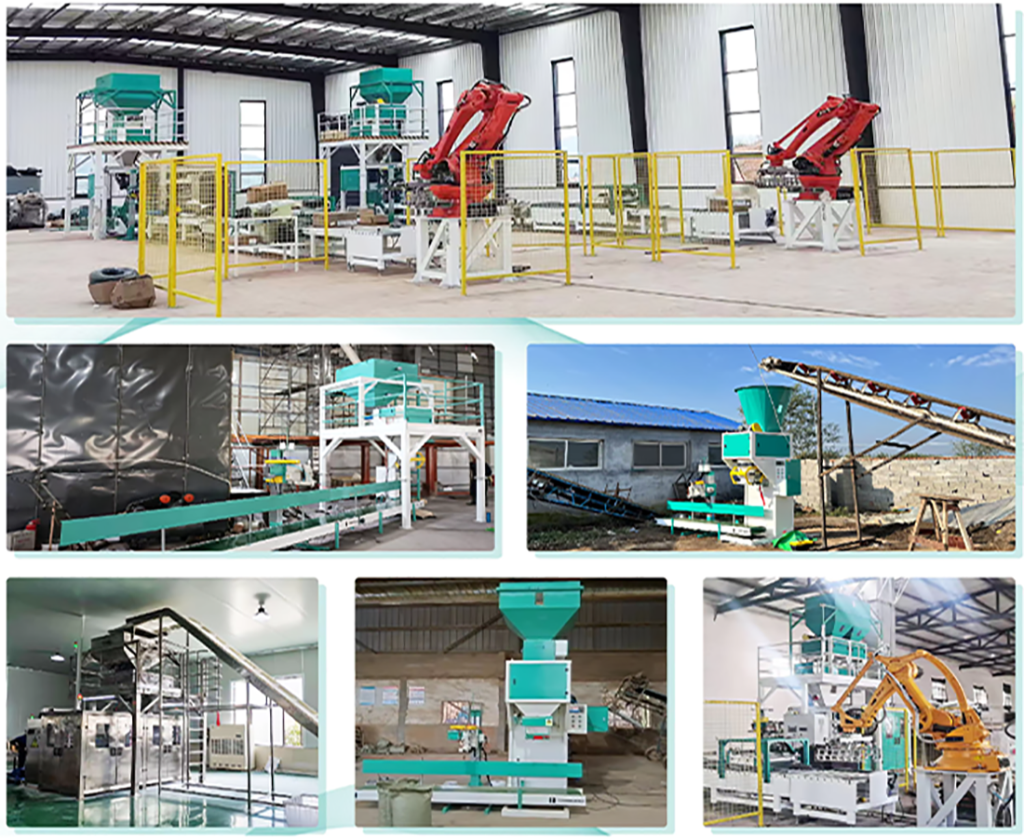 Compound fertiliser packaging machine semi-automatic quantitative biomass feed soybean peanut 5kg-50kg multi-function, canning bagging weighing packaging machine.