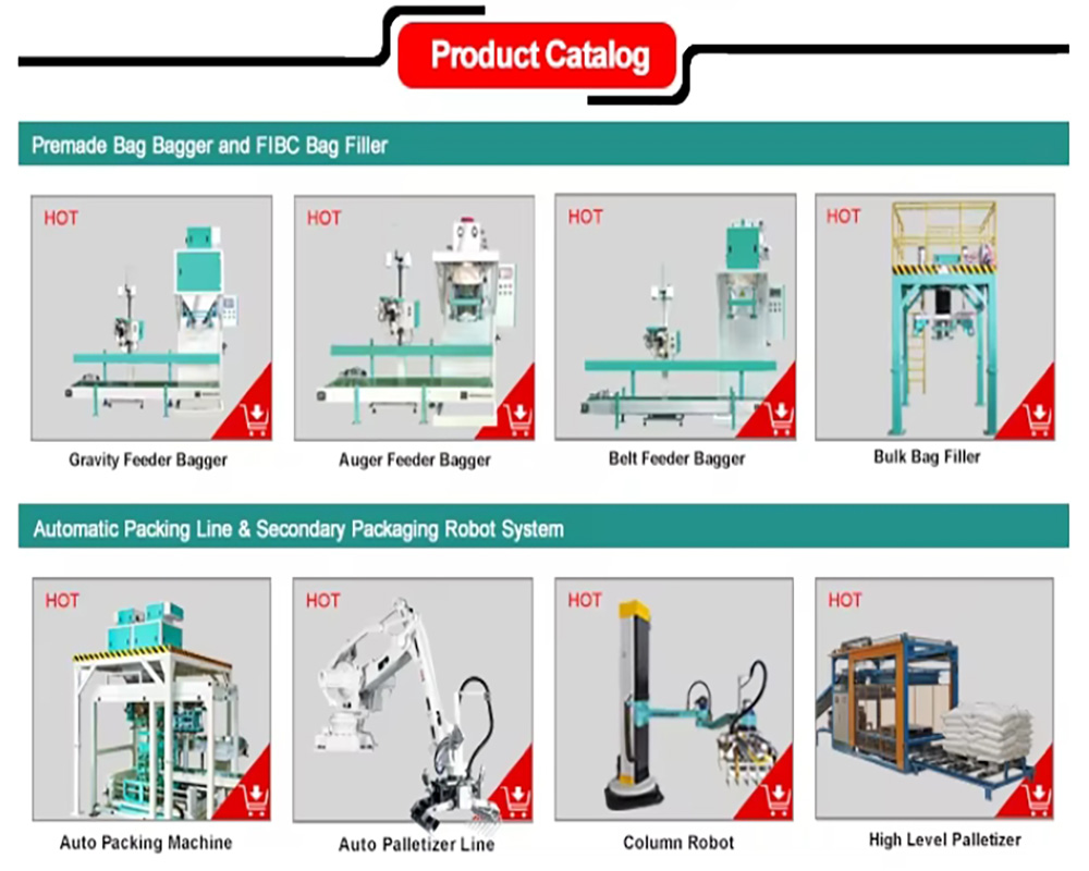 Automated Palletizer with 25kg and 50kg Intelligent Control, Carton Column Palletizing Robot, Palletizer for Food and Feed Packaging Bags