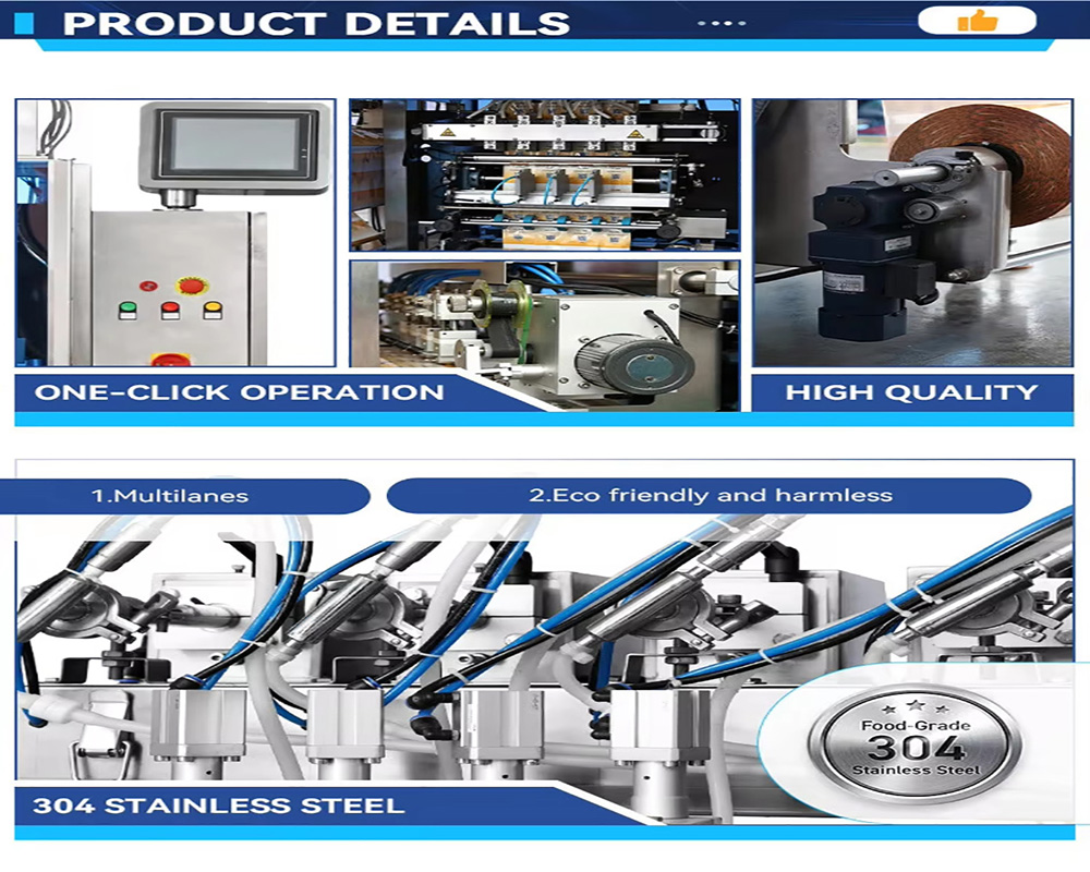Fully automatic multi-functional vertical packaging machine, high efficiency sachet milk honey ketchup automatic roll film packaging machine.