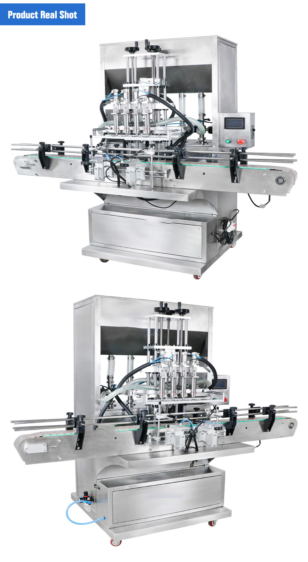 Multi-head linkage liquid filling machine, bottled ketchup 5 kg barreled peanut oil large bottle laundry detergent multi-head linkage liquid filling machine
