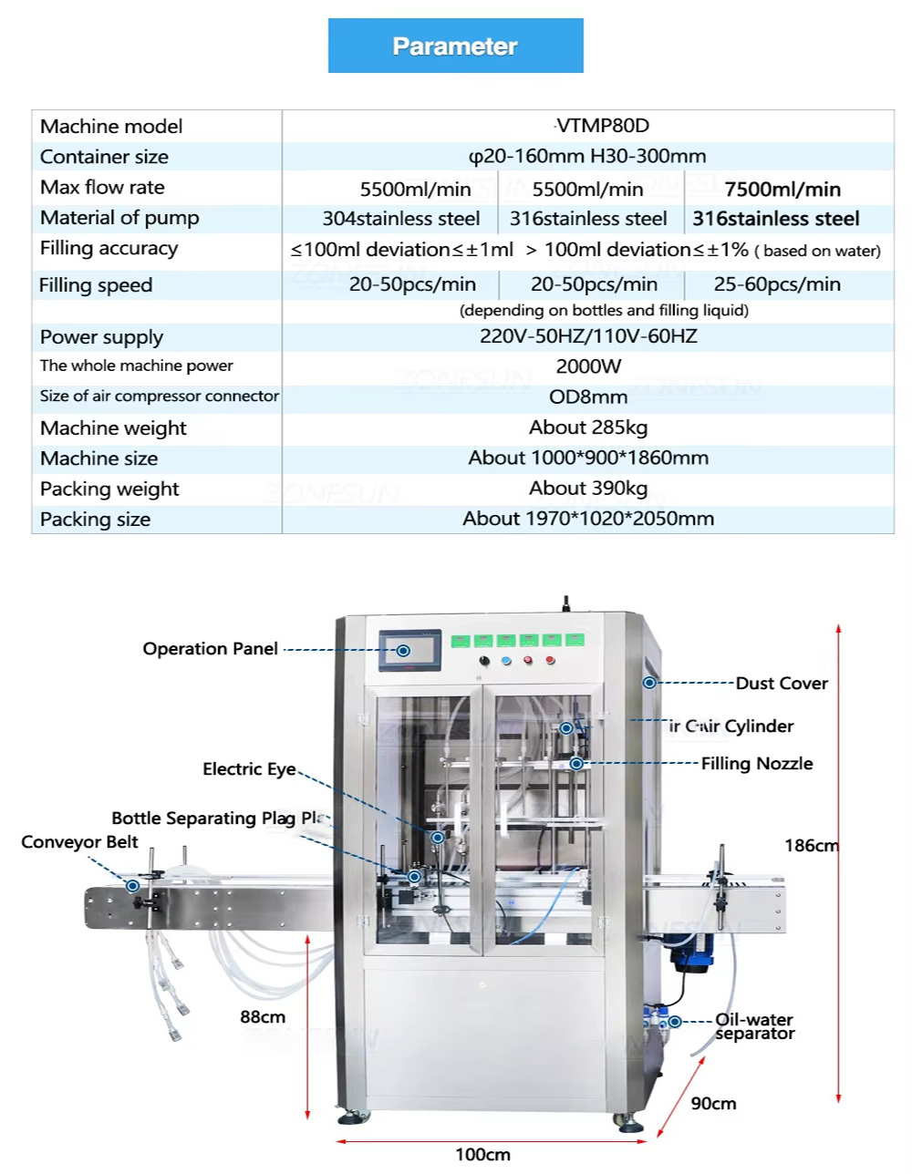 6 head liquid filling machine made in China Benson, small size pharmaceutical oral liquid lubricant oil fully automatic liquid filling machine