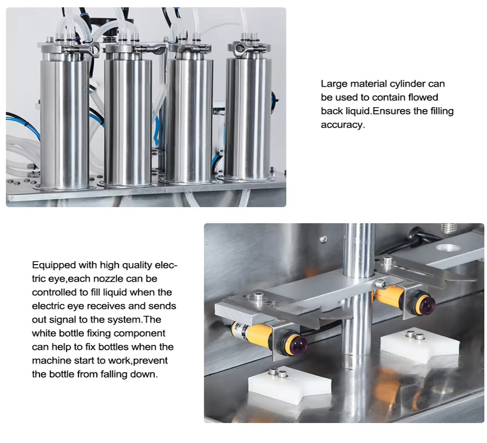 Semi-automatic desktop 4 nozzle vacuum filling machine, small bottle mosquito repellent liquid beverage perfume liquid vacuum filling machine