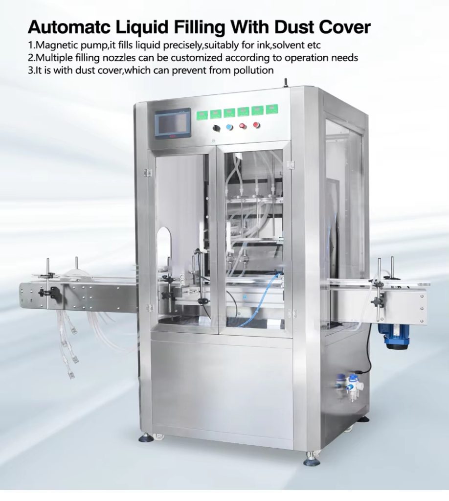 Fully automatic 6-head liquid filling machine, 5kg edible oil small bottle juice milk liquid filling machine