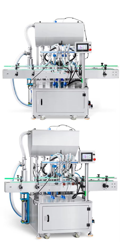 Fully automatic 4 heads liquid filling machine China manufacturer bottled cosmetic beauty cream foundation liquid liquid filling machine with feeding pump