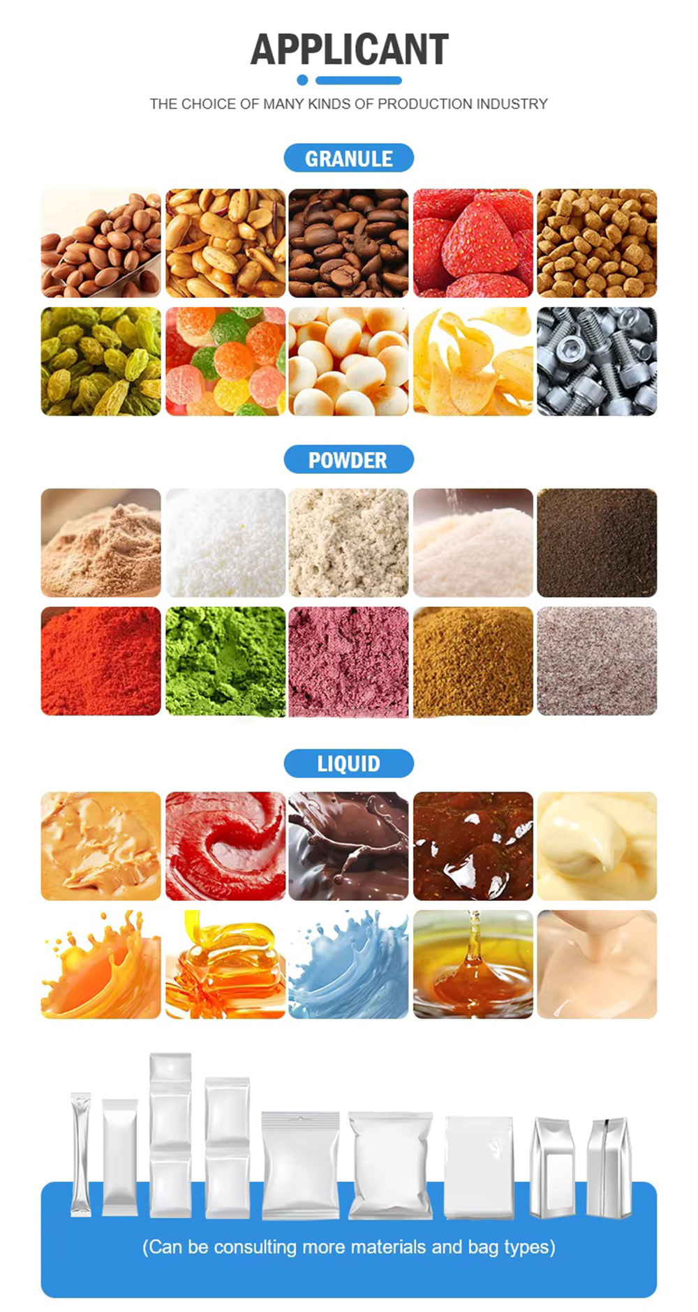 Combination multi-head weighing, automatic packaging of cereals, bagged whole wheat flour, oatmeal, millet, 10-50 kg corn granules, black sesame paste, high-efficiency packaging machine