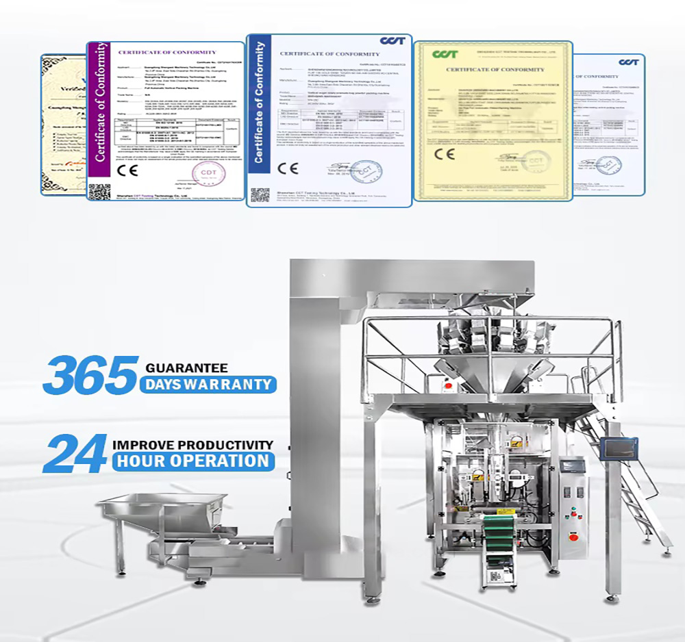 Combination multi-head weighing, automatic packaging of cereals, bagged whole wheat flour, oatmeal, millet, 10-50 kg corn granules, black sesame paste, high-efficiency packaging machine