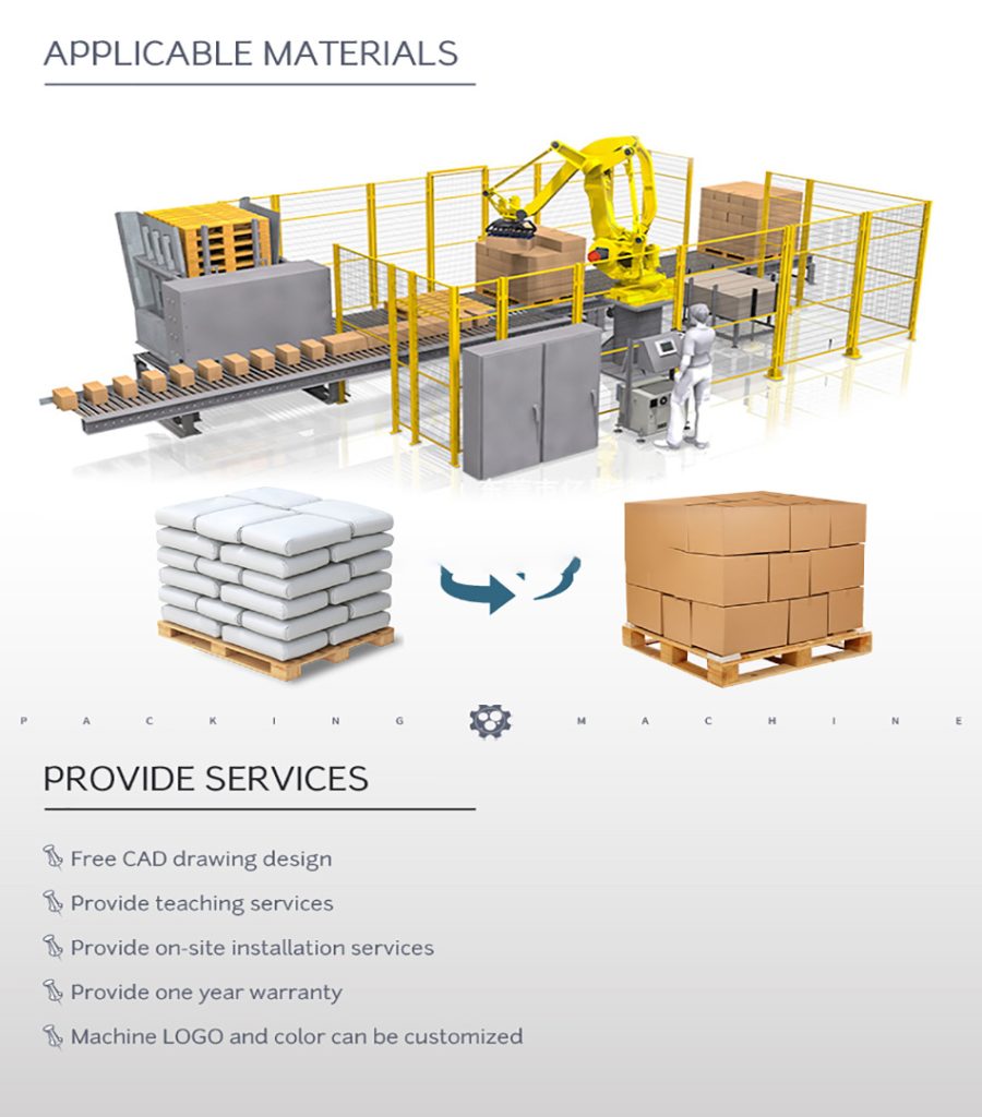 Fully automatic nut bagging Kawasaki palletizing robot for packaging grain box packing robot palletizer grain Kawasaki palletizing robot