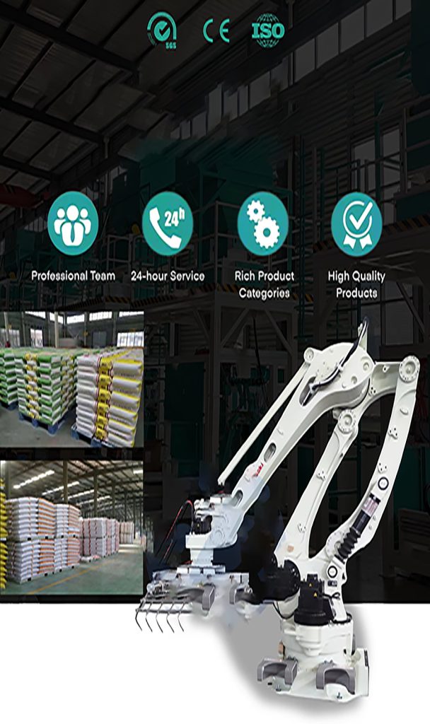 Automatic 50kg bag fertilizer robot palletizer Cement bag robot palletizer Box seed pellet robot palletizer