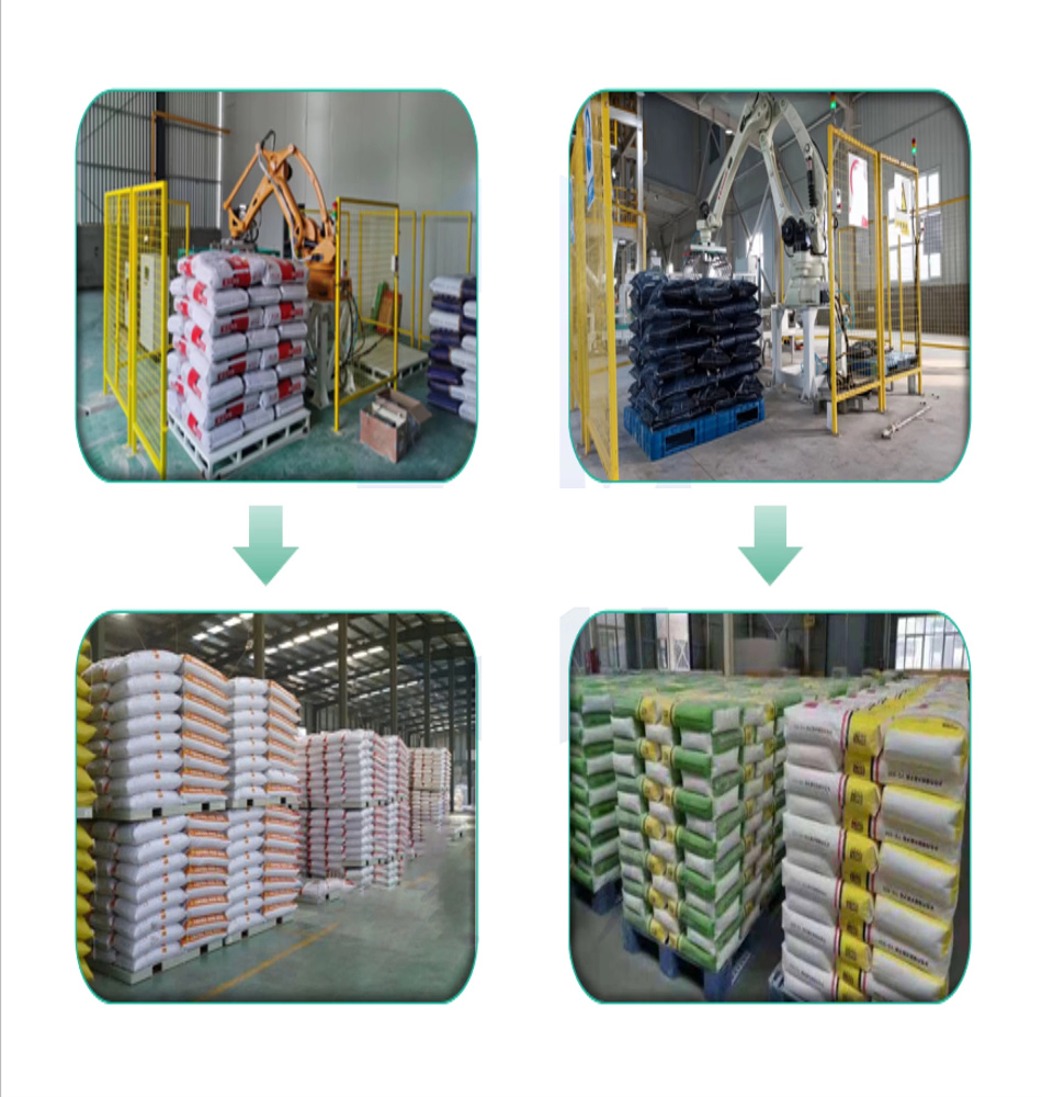 Automatic 50kg bag fertilizer robot palletizer Cement bag robot palletizer Box seed pellet robot palletizer