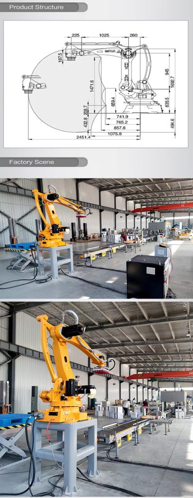 High-performance four-axis articulated robot palletizer, barreled paint peanut oil paint four-axis articulated robot palletizer