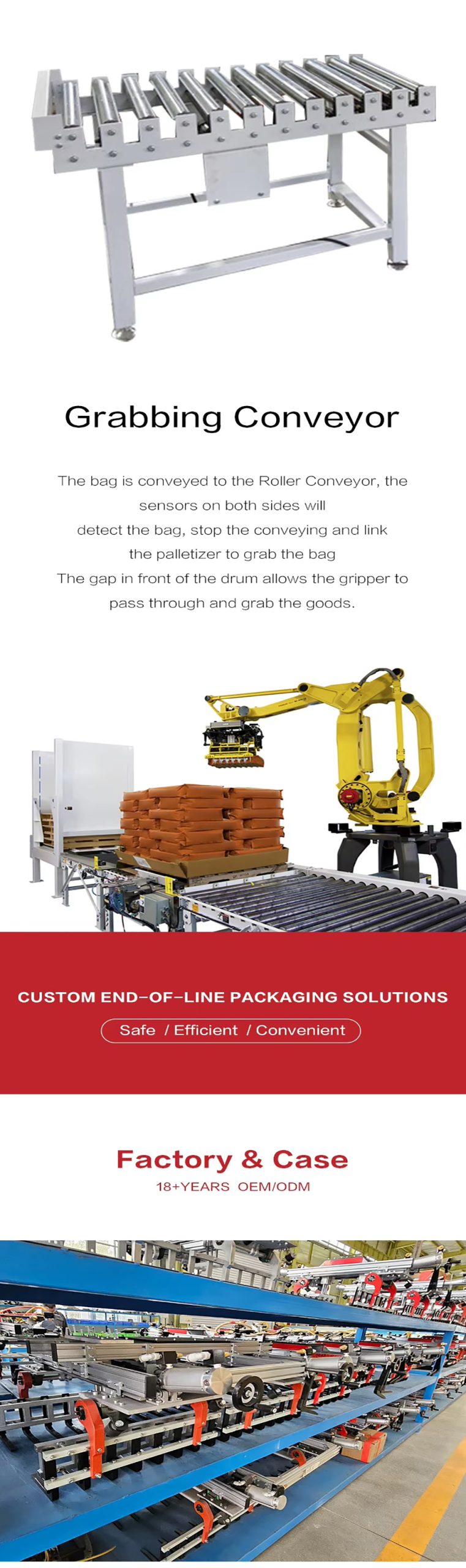 FANUCcustomised robot bag palletiser is suitable for bagged cement feed, gypsum powder, putty powder, yuanming powder, and industrial palletising robot.