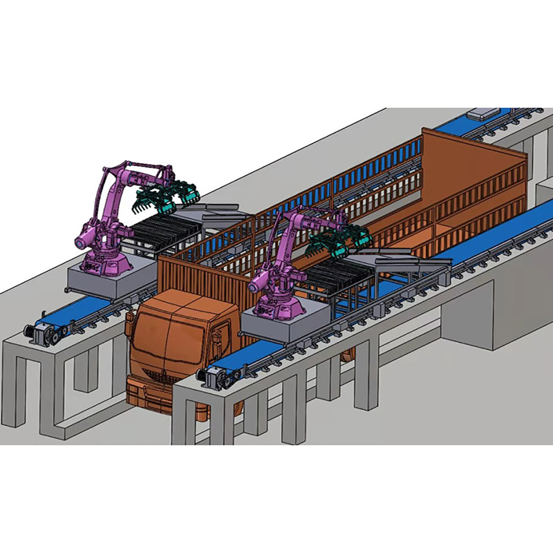 Rice millet automatic loading palletizer, woven bagged tapioca starch automatic loading machine Benson fully automated soybean palletizing loading line.