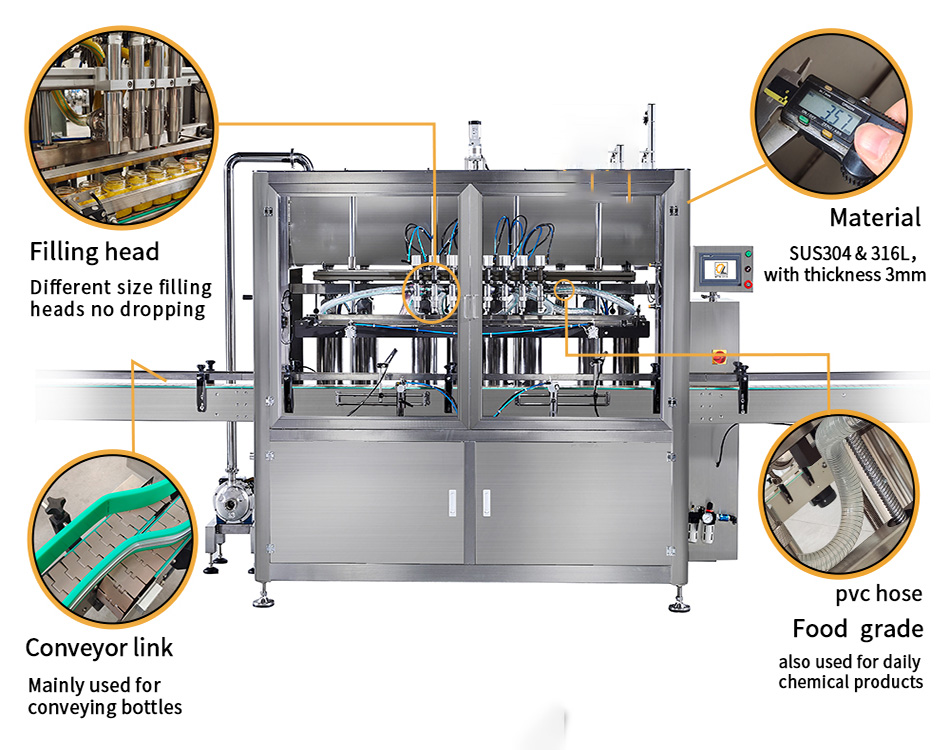 Fully automatic bottled hand soap, shampoo, lotion, face cream liquid paste filling machine